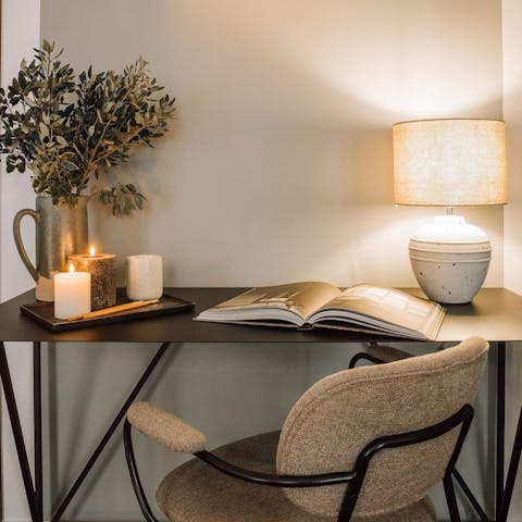 Catch up on emails from this cosy workspace