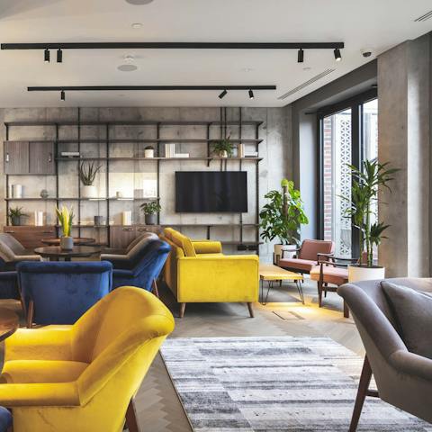 Head up to the shared terrace and co-working spaces for a change of scene