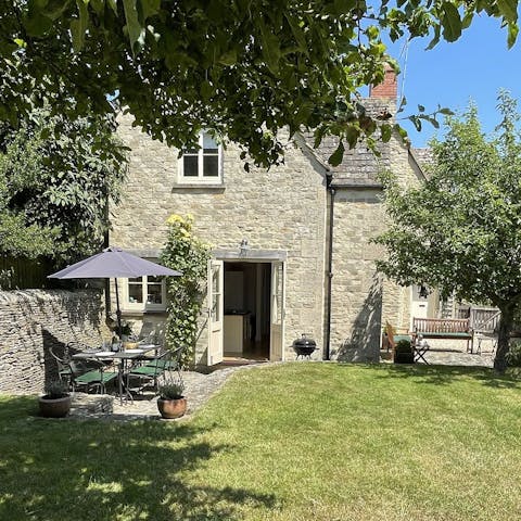 Fire up the barbecue in the suntrap, private garden