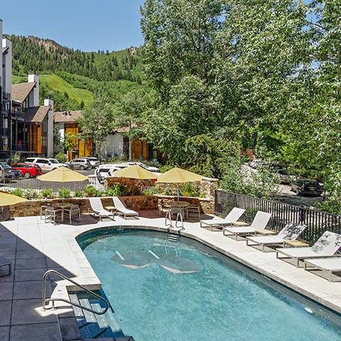 Go for a swim in the pool or chill on a sun lounger