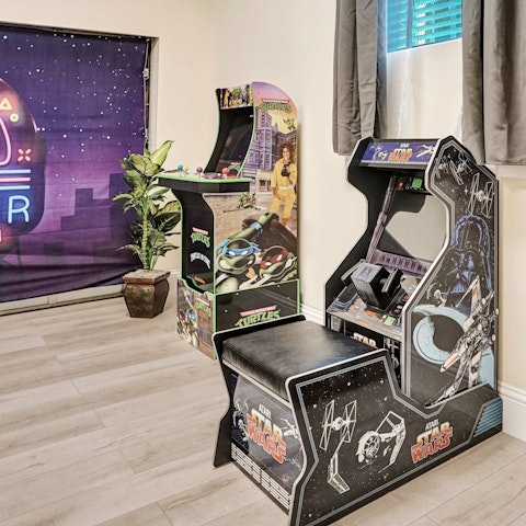Feel like a kid again in the game room – there's air hockey, table football and old-school arcade games