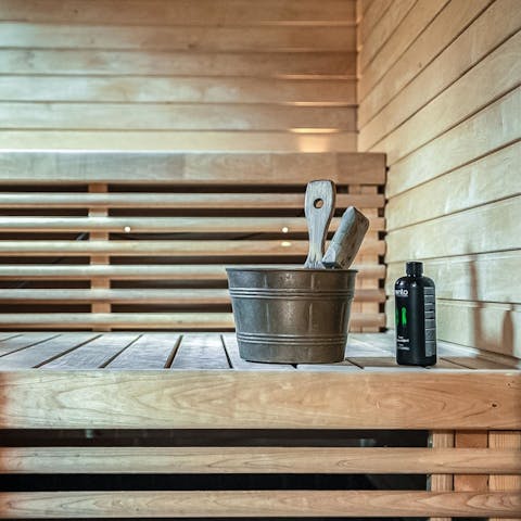 Sweat out all your stresses in the private sauna