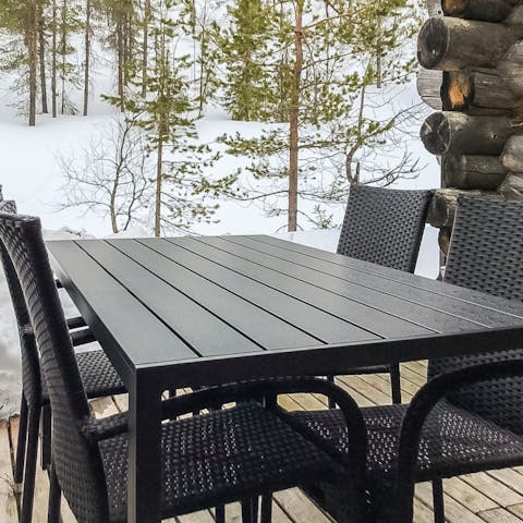 Sip a hot coffee on the patio after a long wintery walk