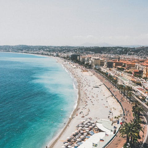 Spend blissful days on the beach in nearby Nice