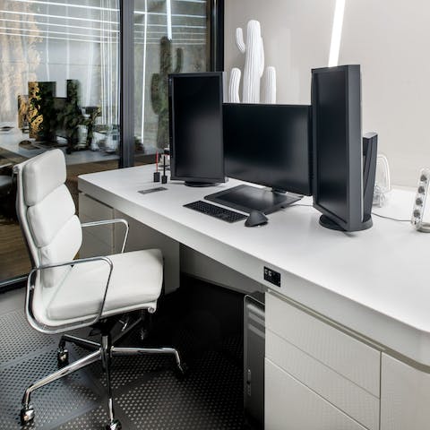 Catch up on some work in the office area