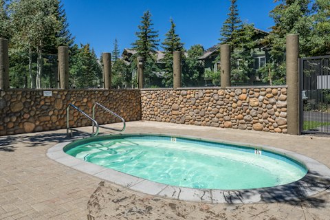 Relax in the community hot tub after a day on the slopes