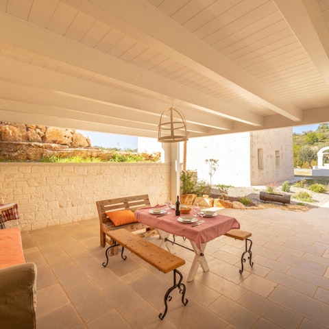 Get together for dinner and drinks on the terrace