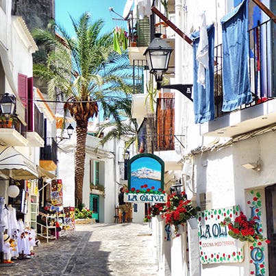Take a five-minute drive to beautiful Ibiza Town