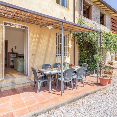 Enjoy long, alfresco lunches under the shaded terrace