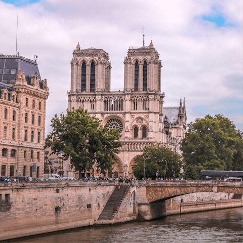 Walk five minutes north to behold the majestic Notre Dame cathedral