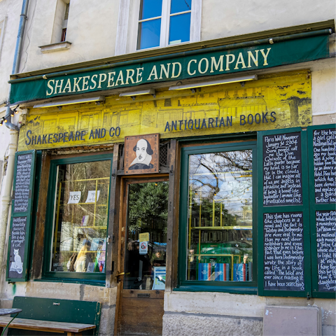Discover the famous Shakespeare and Company less than five minutes from your door
