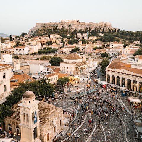 Discover the treasures of Monastiraki, under a five-minute walk from this home
