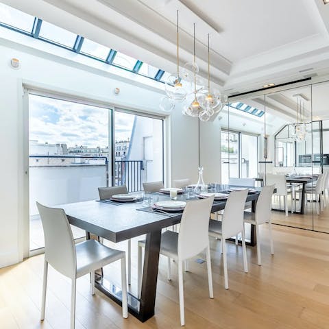 Lay the table for a glamourous dinner party with a view