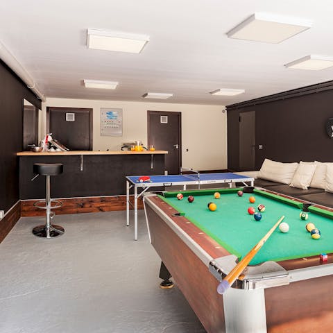 Hide away in the games room that doubles as a fitness area
