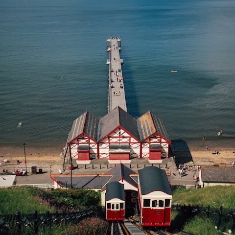 Explore Saltburn – the beach, pier and historic funicular railway are just a ten-minute walk