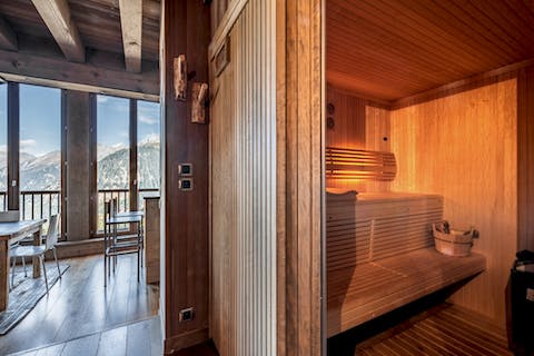 Sit back in the steam room and allow the heat to relax your muscles