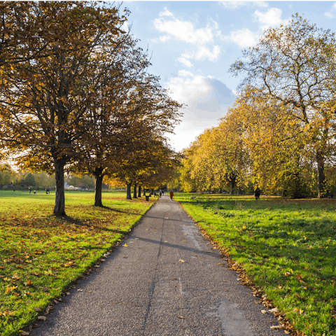 Take the twenty-three-minute stroll to leafy Hyde Park