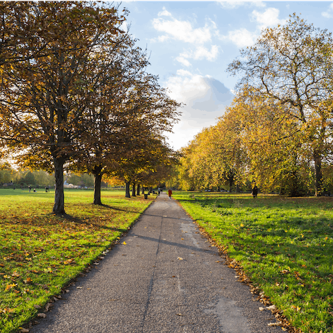 Take the twenty-three-minute stroll to leafy Hyde Park