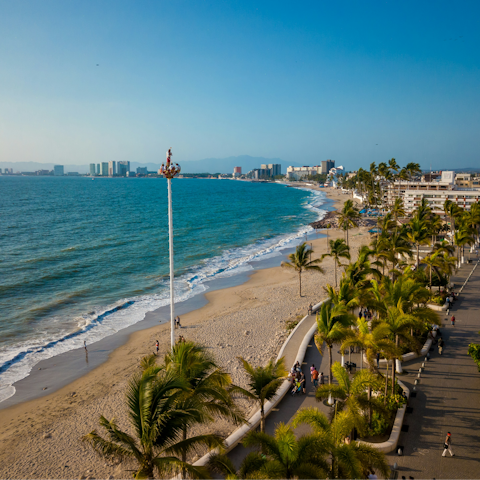 Stay in Puerto Vallarta, a five-minute walk from the beach