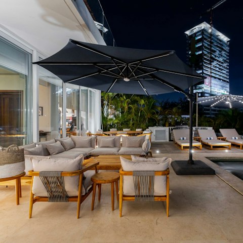 Gather on the terrace for margaritas at twilight