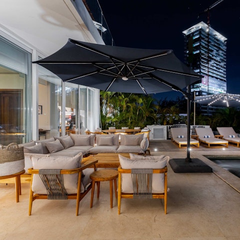 Gather on the terrace for margaritas at twilight