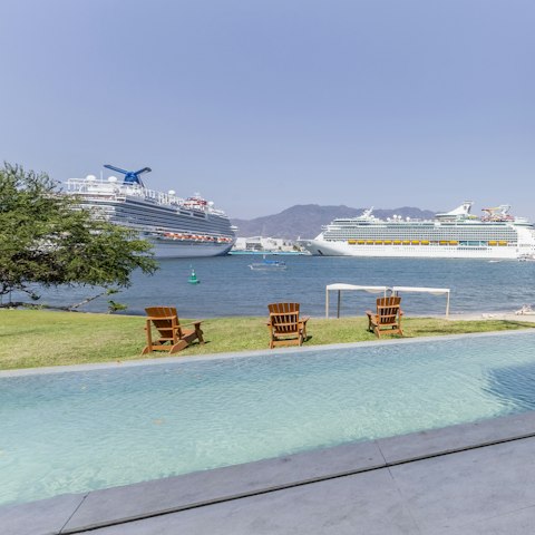 Bask in the ocean views while lounging by the private pool
