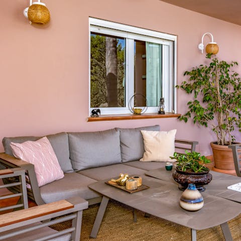 Enjoy the golden hour with a glass of sangria in hand