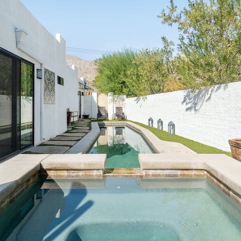 Take a dip in your backyard swimming pool