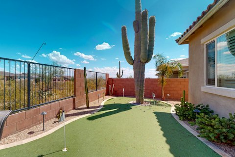 Tee off on the private putting green in the Arizona sunshine
