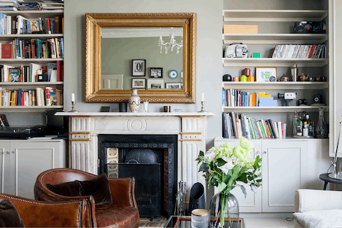 The original fireplace