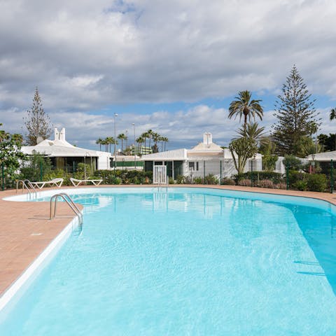 While away sunny afternoons in one of the communal pools