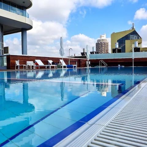 Take a refreshing dip in the complex's shared pool