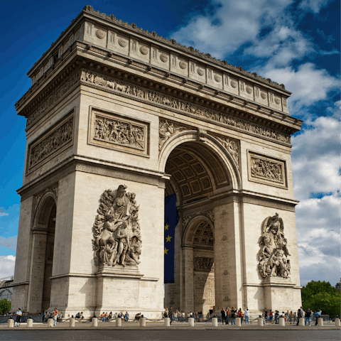Begin your adventures at the Arc de Triomphe — just a short stroll away and the perfect gateway to explore Paris