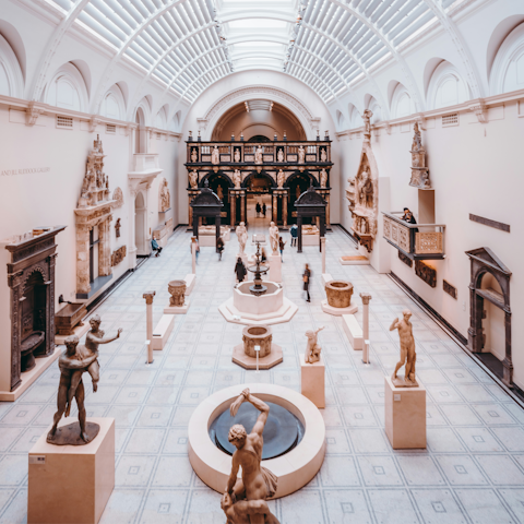 Check out the world-famous V&A museum – a five-minute walk away