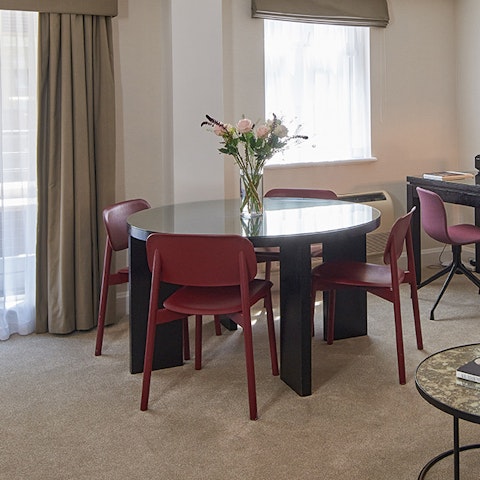 Enjoy a home-cooked meal around the dining table
