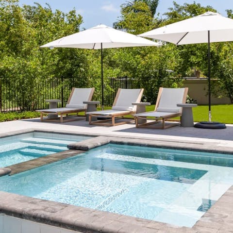 Find peace and relaxation while lounging by the pool
