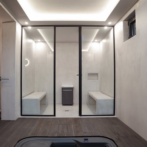 Unwind in the gym and spa area, taking advantage of the steam room