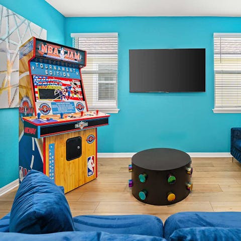 Chill out in the games room, with full-sized arcade games