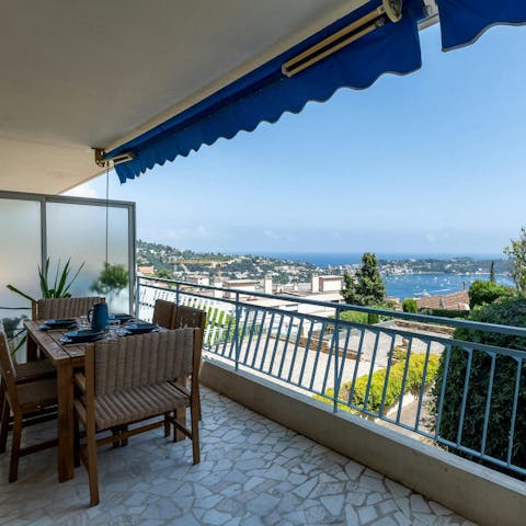 Gaze out to the Saint-Jean-Cap-Ferrat peninsula