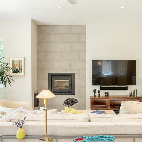 Get cosy in front of the fireplace