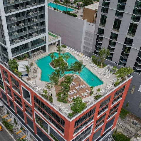 ...Or stay closer to home and relax at the building's rooftop pool