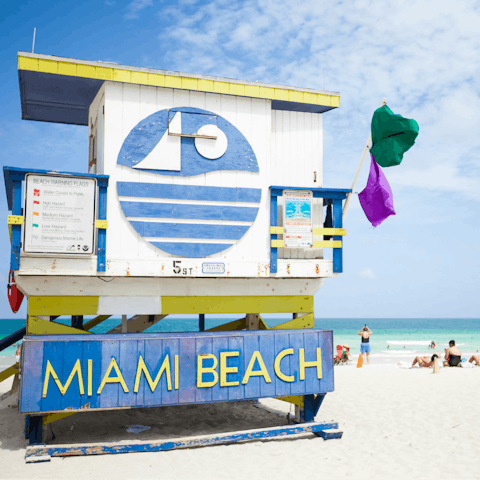 Soak up the sun at the iconic Miami Beach, just a quick drive away...