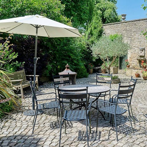 Gather for relaxing evening drinks on the terrace