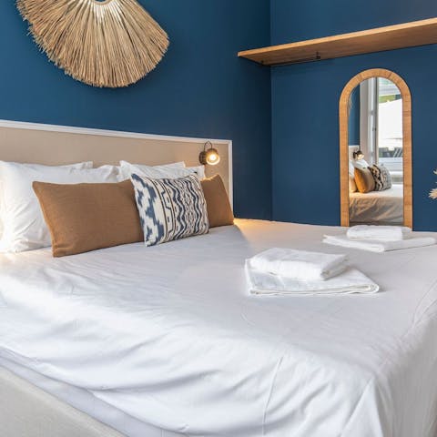 Sleep soundly in the stylish bedroom