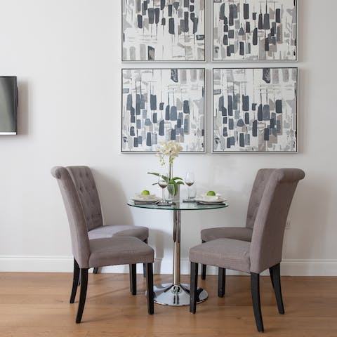 Sit down to an elegant dinner at home