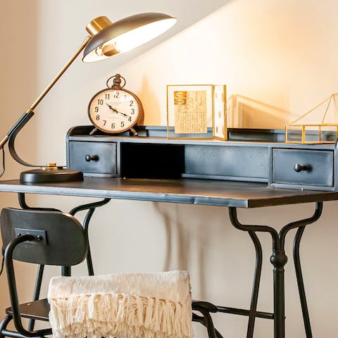 Spend some downtime journalling at the desk