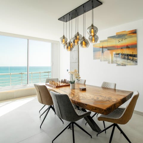 Dine with sweeping views across the Mediterranean