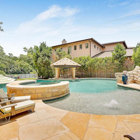 Take the plunge into the private pool whenever you need to cool down