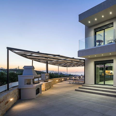 Light the barbecue and savour sunset drinks on the terrace