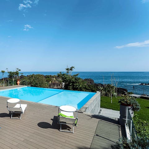Sunbathe on the loungers then swim a few lengths in the resident's pool